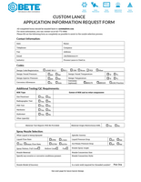 BETE CUSTOM LANCE APPLICATION INFORMATION REQUEST FORM