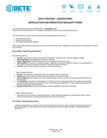 BETE GAS COOLING / QUENCHING APPLICATION INFORMATION REQUEST FORM