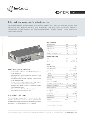 EmiControls H2 Hydro Datasheet