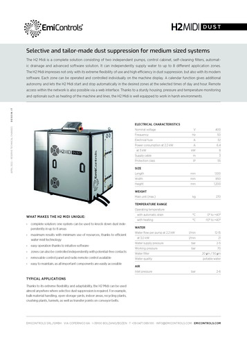 EmiControls H2 Midi Datasheet