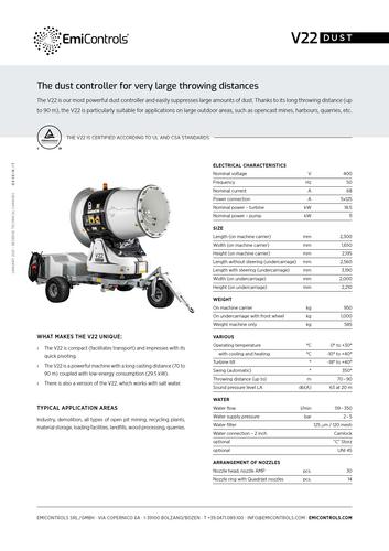 EmiControls V22 datasheet